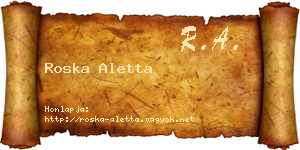 Roska Aletta névjegykártya